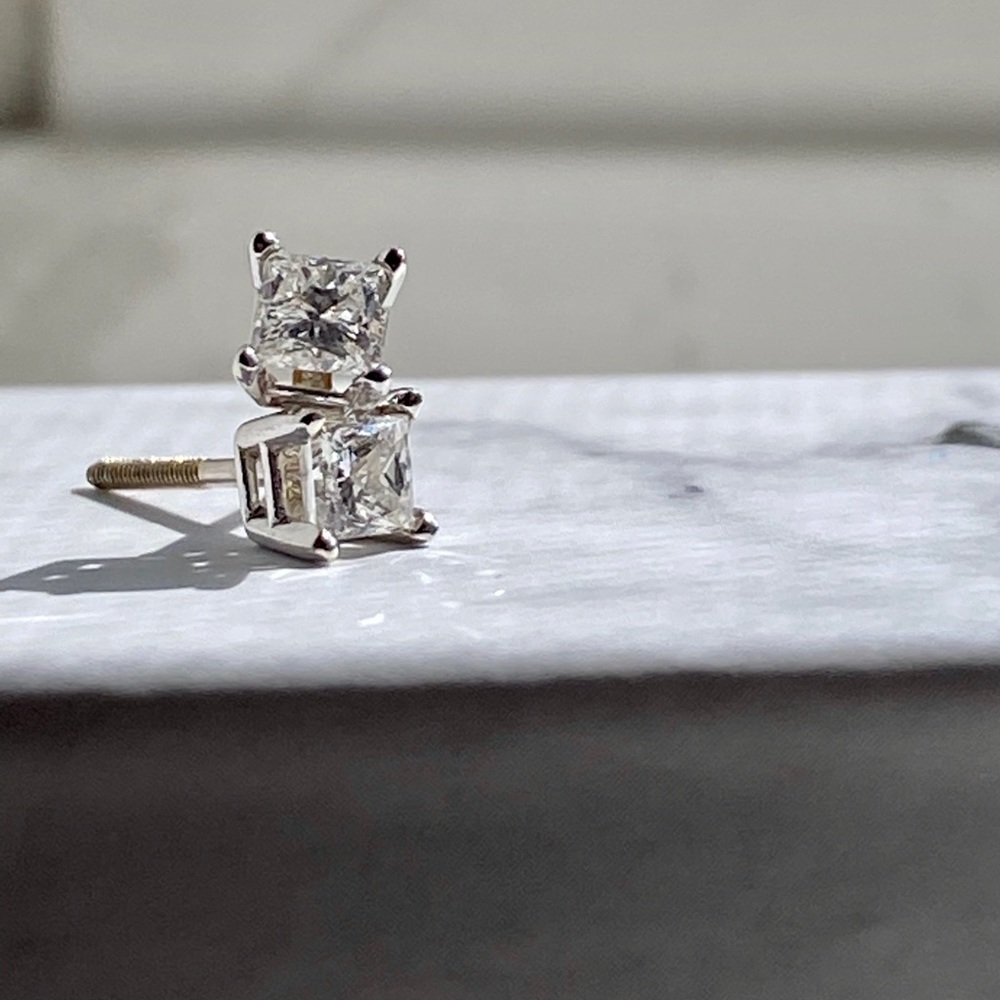 Certified Diamond Earrings 1/2 ct 18K White Gold